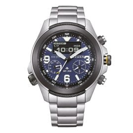 Citizen JV1006-51L Promaster Eco-Drive Solar Herrenuhr AnaDigi Stahl/Blau