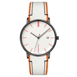 Junghans 41/4480.00 Unisex-Armbanduhr Form Quarz Weiß/Orange
