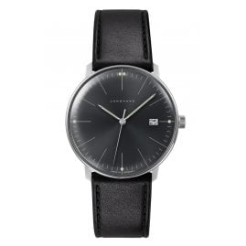 Junghans 41/4465.02 max bill Herren-Armbanduhr Schwarz mit Saphirglas