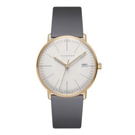 Junghans 47/7853.02 max bill Damenuhr mit Saphirglas Grau/Goldfarben