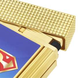 S.T. Dupont C16027CL Feuerzeug Linie 2 D.C. Comics Superman Goldfarben/Türkis LE