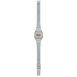 Casio LA670WEA-8AEF Vintage Mini Damenuhr Digital Silberfarben/Hellbeige