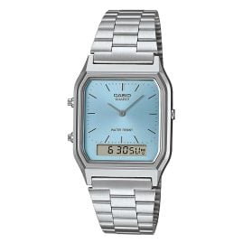 Casio AQ-230A-2A1MQYES Collection Edgy Armbanduhr Ana-Digi Stahl/Hellblau