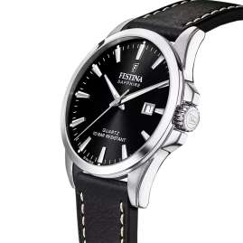 Festina F20025/4 Herrenuhr mit Lederband Schwarz