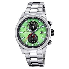 Festina F20694/3 Herrenuhr Chronograph Stahl/Hellgrün