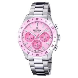 Festina F20693/2 Damenuhr Chronograph Stahl/Rosa