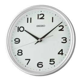 Seiko QXA836S Wand- und Tischuhr Quarz mit Leisegang Silberfarben