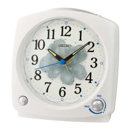 Seiko QHP012W Wecker mit Vogelstimmen Weiß
