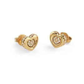 Guess JUBE05466JWYG Damen-Ohrringe Ohrstecker Herz Goldfarben
