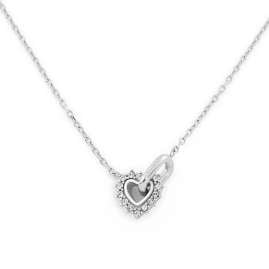 Guess JUBN05533JWRH Damen-Kette Herz Kristalle Silberfarben
