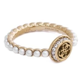 Guess JUBR05522JWYG Damenring 4G Tiny Pearly Goldfarben