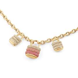 Guess JUBN05403JWYGPKT/U Damen-Kette Pavée Schloss Goldfarben