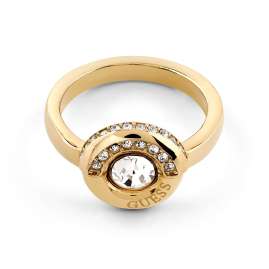 Guess JUBR05379JWYG Damenring Coin Pave Solitär Silberfarben