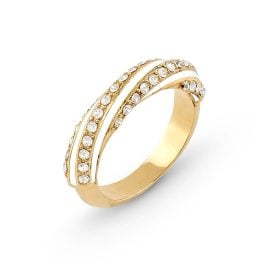 Guess JUBR05384JWYGWH Damenring Enamel Twisted Weiß/Gold