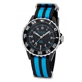 Regent F-1126 Kinderuhr Schwarz/Türkis