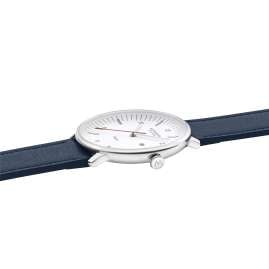 Mondaine MLE.41910.LDV Herrenuhr Doppio Solar Blau/Weiß 41 mm