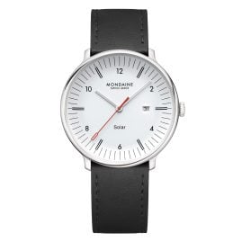 Mondaine MLE.41910.LBV Herrenuhr Doppio Solar Schwarz/Weiß 41 mm