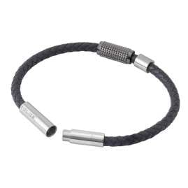 Police PEAGB0001131 Herren-Armband Urban Texture Leder Grau