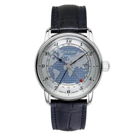 Zeppelin 8596-3 Herren-Armbanduhr Automatik GMT Friedrichshafen Blau