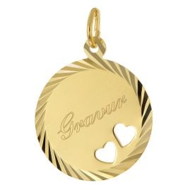 trendor 68739 Gravur-Anhänger Gold 333/8K Ø 16 mm Gravurplatte