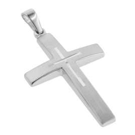 trendor 60705 Silber Kreuz mit Kette für Herren