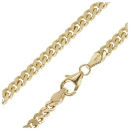 trendor 21034 Damen und Herren Halskette 925 Silber vergoldet Panzer 4,1 mm