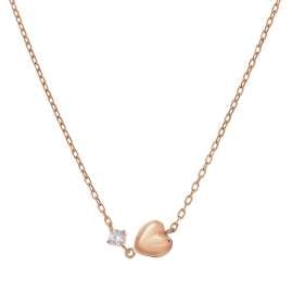 trendor 21232 Damen-Halskette 925 Silber Rosé Vergoldet Herzchen-Kette