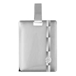trendor 87356 Herren-Anhänger mit Namen 925 Silber Gravurplatte 20x14,5 mm