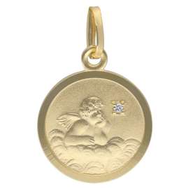 trendor 73600 Engel-Anhänger mit Diamant Gold 333 (8 Karat) für Kinder