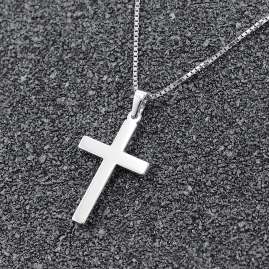 trendor 35844 Herren-Halskette mit Kreuz-Anhänger Silber 925