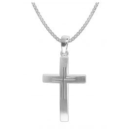 trendor 35850 Herren-Halskette mit Kreuz 925 Silber 50 cm