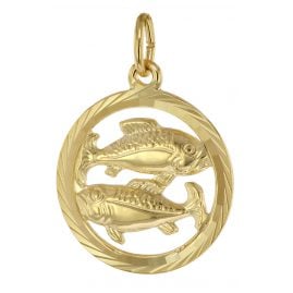 trendor 39000-03 Sternzeichen Fische 333 Gold Anhänger Ø 16 mm
