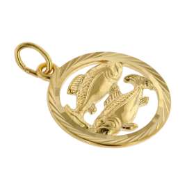 trendor 39000-03 Sternzeichen Fische 333 Gold Anhänger Ø 16 mm