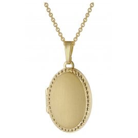 trendor 39792 Medaillon-Anhänger 333 Gold 23 mm mit vergoldeter Silberkette