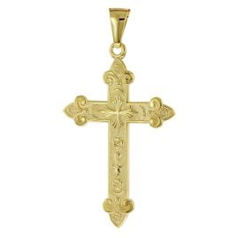 trendor 51998 Kreuz-Anhänger Gold 585 (14 Karat) 40 x 27 mm