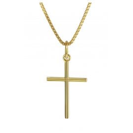 trendor 08496 Kreuz-Anhänger Gold 333 mit goldplattierter Halskette