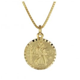 trendor 08520 Christophorus Anhänger Gold 333 mit plattierter Herren-Halskette