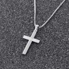 trendor 08480 Kreuz mit Herren-Halskette 925 Silber