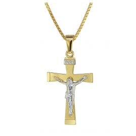 trendor 08566 Kruzifix Gold 333/8 Karat mit plattierter Halskette