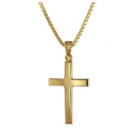 trendor 75263 Kreuz-Anhänger Gold 333 (8 Karat) + Goldplattierte Kette