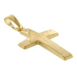 trendor 75676 Kreuz Anhänger Gold 333 mit goldplattierter Silberkette