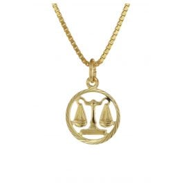 trendor 75990-10 Kinder Sternzeichen Waage 333 Gold + goldplattierte Kette