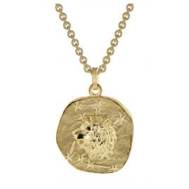 trendor 39070-08 Löwe Sternzeichen Ø 20 mm Herren-Halskette Gold auf Silber