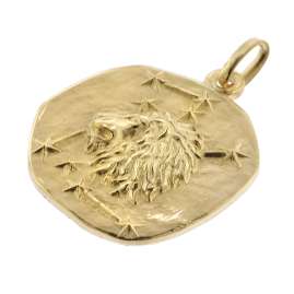 trendor 39070-08 Löwe Sternzeichen Ø 20 mm Herren-Halskette Gold auf Silber