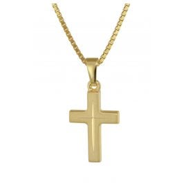 trendor 39575 Kreuz-Anhänger für Kinder Gold 333 + goldplattierte Silberkette