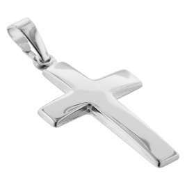 trendor 39910 Kreuz 21 mm Weißgold 333 (8 Kt) mit Silber-Halskette