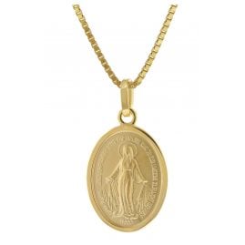 trendor 51945 Milagrosa Anhänger Gold 585 Madonna + Vergoldete Silberkette