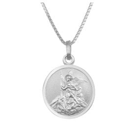 trendor 41462 Halskette mit Erzengel Michael Anhänger Ø 16 mm 925 Silber