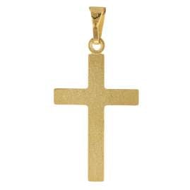 trendor 41420 Kreuz Gold 750 / 18 Karat mit goldplattierter Silberkette