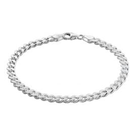 trendor 75136 Armband für Männer Silber 925 Flachpanzer 4,7 mm breit